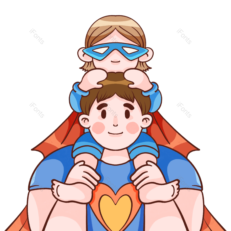 元素图片,父亲节元素,人物PNG,卡通爸爸免抠素材